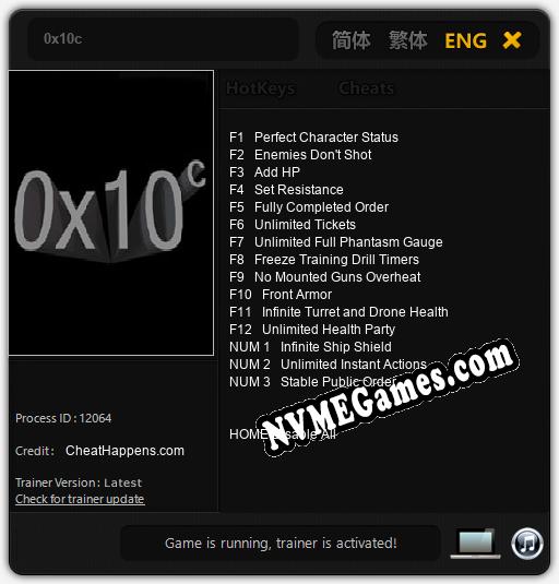 0x10c: Cheats, Trainer +15 [CheatHappens.com]