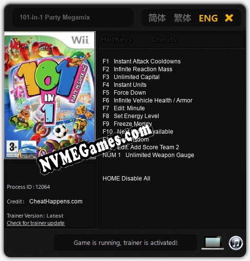 Treinador liberado para 101-in-1 Party Megamix [v1.0.3]