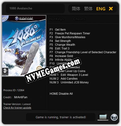 1080 Avalanche: Trainer +15 [v1.9]