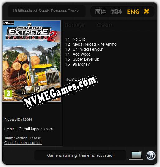 18 Wheels of Steel: Extreme Trucker 2: Trainer +6 [v1.1]