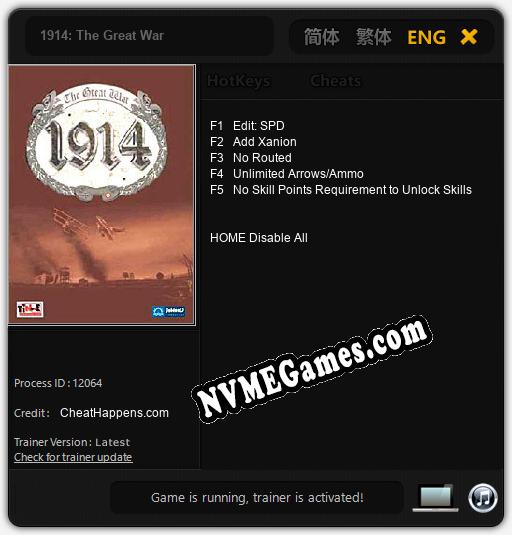 1914: The Great War: Cheats, Trainer +5 [CheatHappens.com]