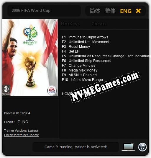 2006 FIFA World Cup: Cheats, Trainer +10 [FLiNG]