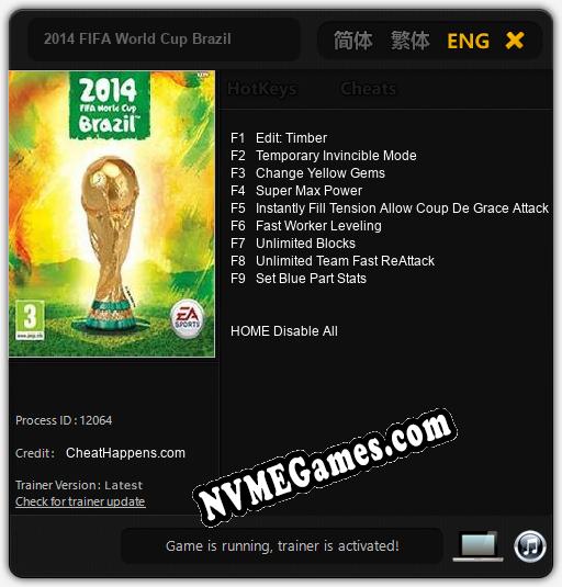 2014 FIFA World Cup Brazil: Cheats, Trainer +9 [CheatHappens.com]