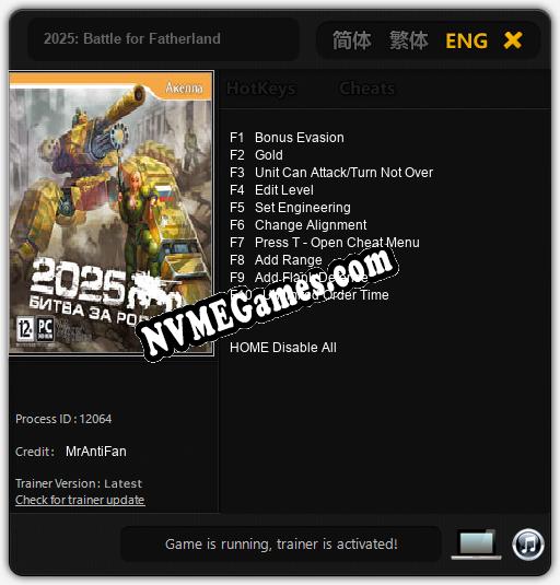 2025: Battle for Fatherland: Cheats, Trainer +10 [MrAntiFan]