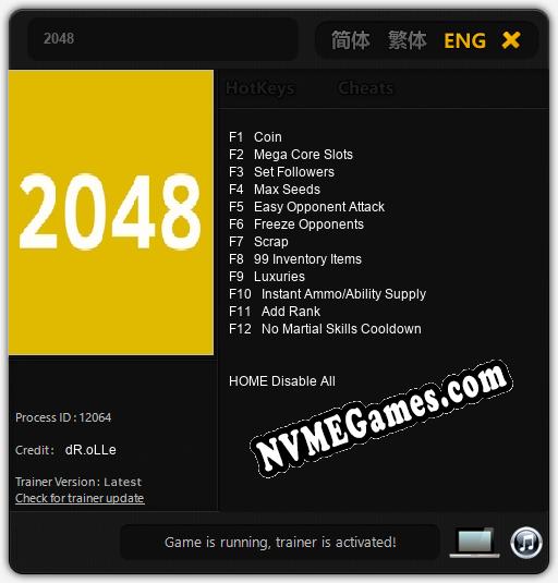 2048: Cheats, Trainer +12 [dR.oLLe]