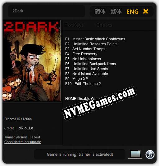 2Dark: Trainer +10 [v1.5]