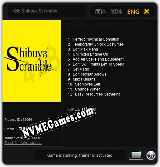 428: Shibuya Scramble: Cheats, Trainer +12 [FLiNG]