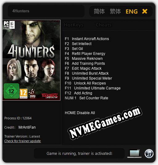 4Hunters: Cheats, Trainer +13 [MrAntiFan]