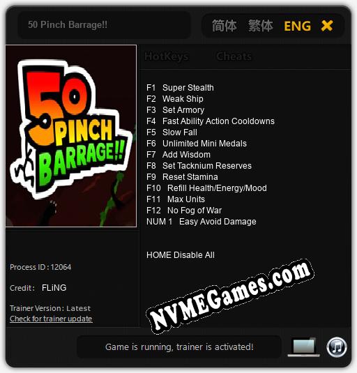 50 Pinch Barrage!!: Cheats, Trainer +13 [FLiNG]