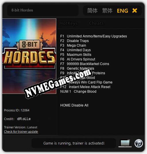 8-bit Hordes: Cheats, Trainer +13 [dR.oLLe]