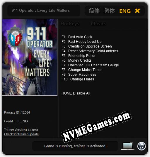 911 Operator: Every Life Matters: Treinador (V1.0.23)