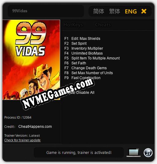 99Vidas: Cheats, Trainer +9 [CheatHappens.com]