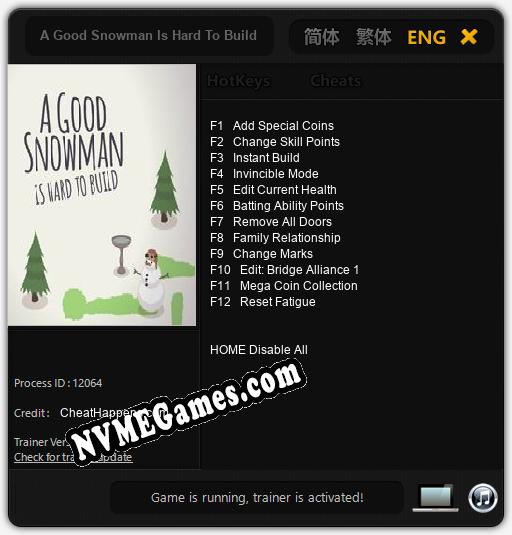 Treinador liberado para A Good Snowman Is Hard To Build [v1.0.8]
