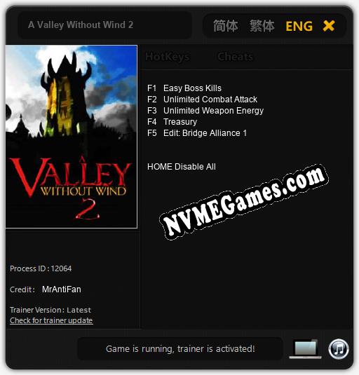 A Valley Without Wind 2: Cheats, Trainer +5 [MrAntiFan]