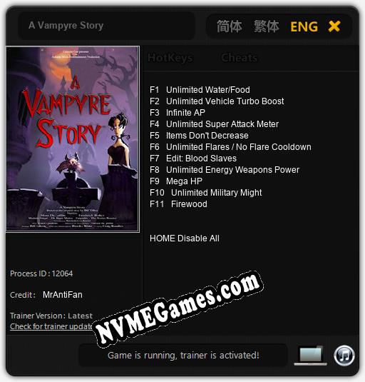 A Vampyre Story: Trainer +11 [v1.1]