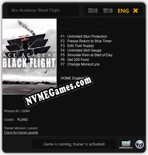 Treinador liberado para Ace Academy: Black Flight [v1.0.2]