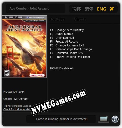 Ace Combat: Joint Assault: Cheats, Trainer +8 [MrAntiFan]