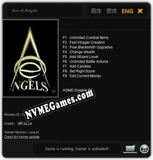 Ace of Angels: Cheats, Trainer +9 [dR.oLLe]