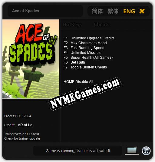 Ace of Spades: Cheats, Trainer +7 [dR.oLLe]