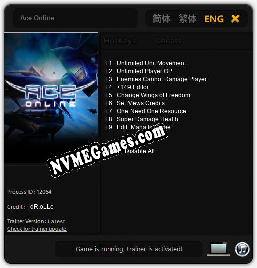 Treinador liberado para Ace Online [v1.0.2]