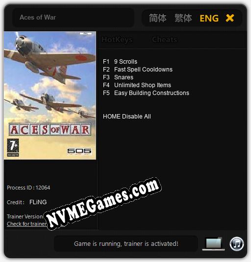 Treinador liberado para Aces of War [v1.0.1]