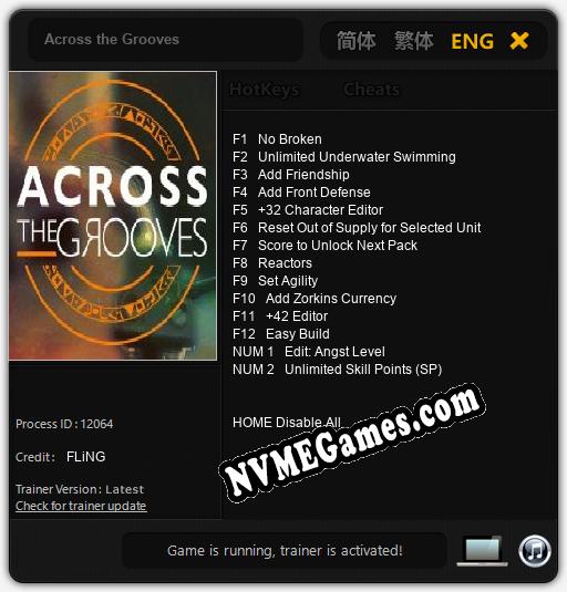 Across the Grooves: Trainer +14 [v1.9]