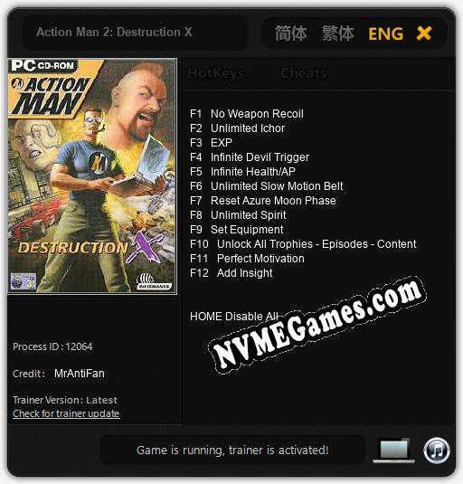 Action Man 2: Destruction X: Cheats, Trainer +12 [MrAntiFan]