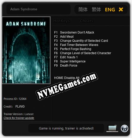 Adam Syndrome: Treinador (V1.0.69)