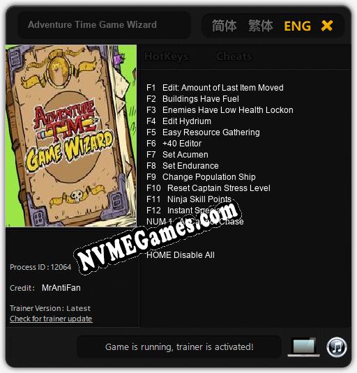 Adventure Time Game Wizard: Treinador (V1.0.64)