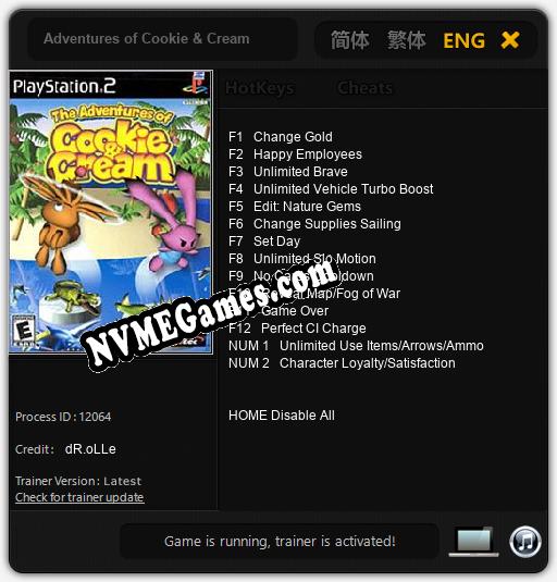 Treinador liberado para Adventures of Cookie & Cream [v1.0.2]