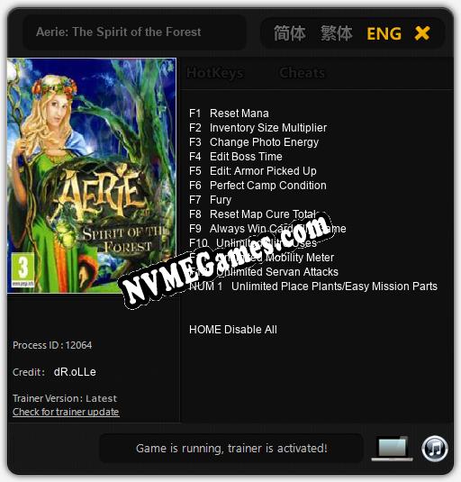 Aerie: The Spirit of the Forest: Treinador (V1.0.35)