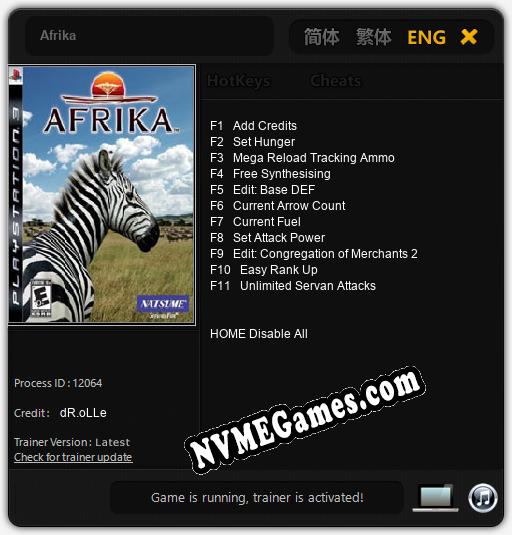 Treinador liberado para Afrika [v1.0.2]