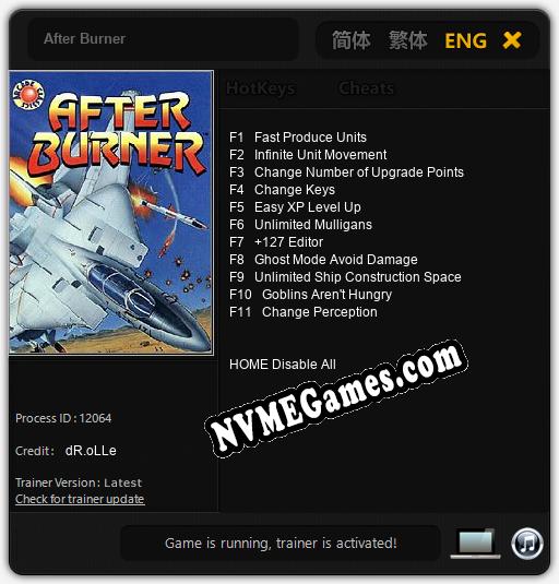 After Burner: Trainer +11 [v1.7]