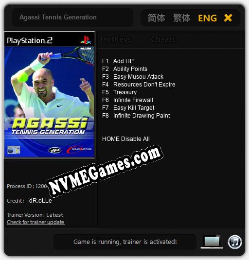 Treinador liberado para Agassi Tennis Generation [v1.0.7]