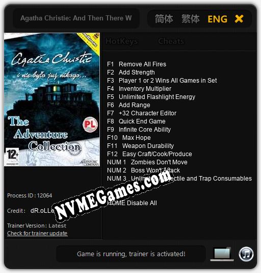 Agatha Christie: And Then There Were None: Cheats, Trainer +15 [dR.oLLe]