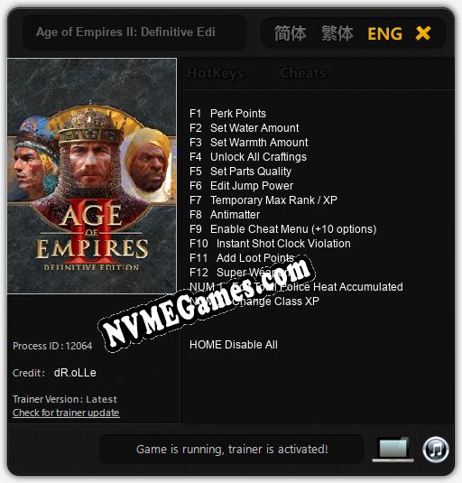 Age of Empires II: Definitive Edition: Cheats, Trainer +14 [dR.oLLe]