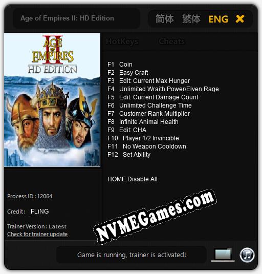 Age of Empires II: HD Edition: Cheats, Trainer +12 [FLiNG]