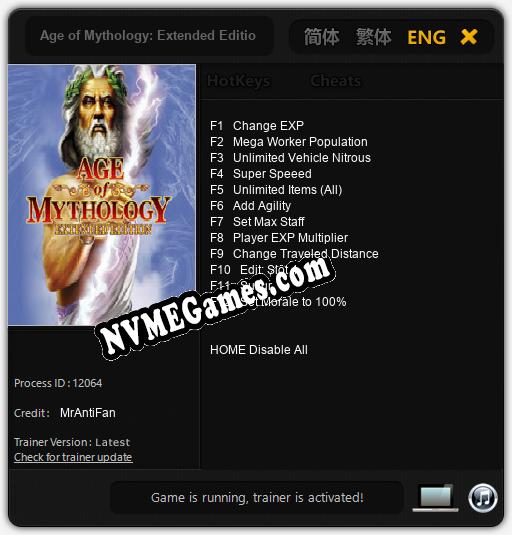 Age of Mythology: Extended Edition: Treinador (V1.0.28)