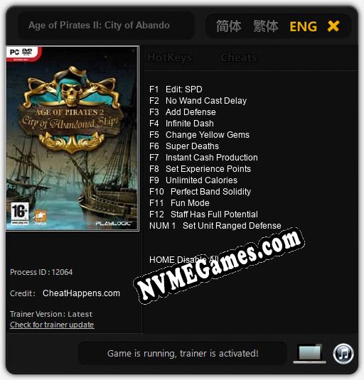 Age of Pirates II: City of Abandoned Ships: Trainer +13 [v1.3]