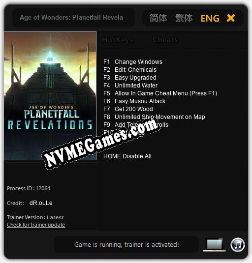 Treinador liberado para Age of Wonders: Planetfall Revelations [v1.0.1]