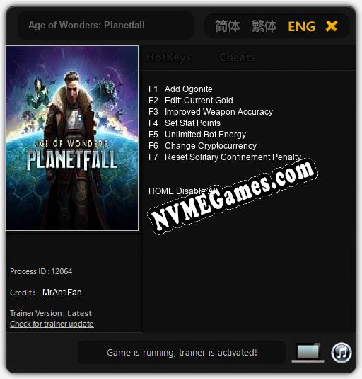 Age of Wonders: Planetfall: Cheats, Trainer +7 [MrAntiFan]