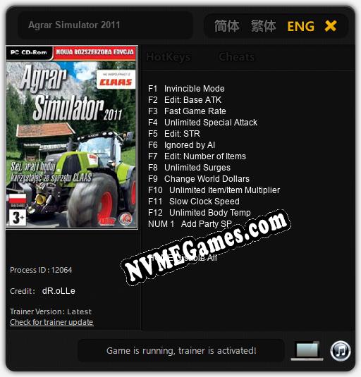 Agrar Simulator 2011: Trainer +13 [v1.6]