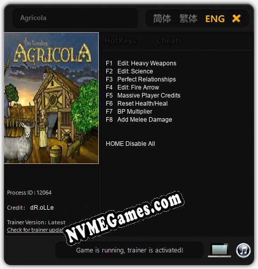 Agricola: Trainer +8 [v1.2]