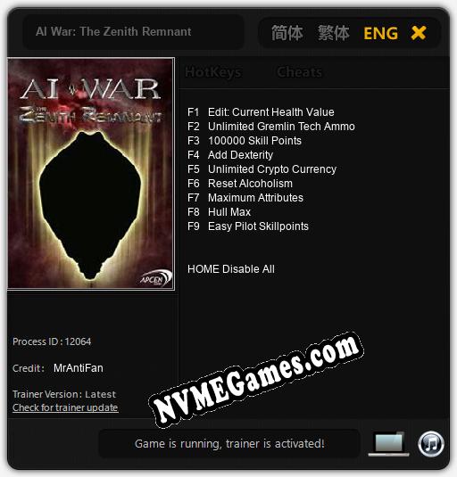 AI War: The Zenith Remnant: Trainer +9 [v1.3]