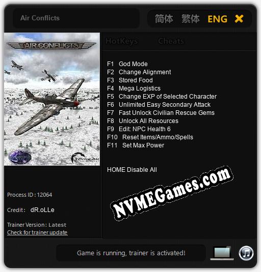 Air Conflicts: Cheats, Trainer +11 [dR.oLLe]