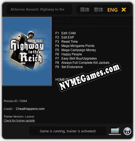 Airborne Assault: Highway to the Reich: Cheats, Trainer +9 [CheatHappens.com]