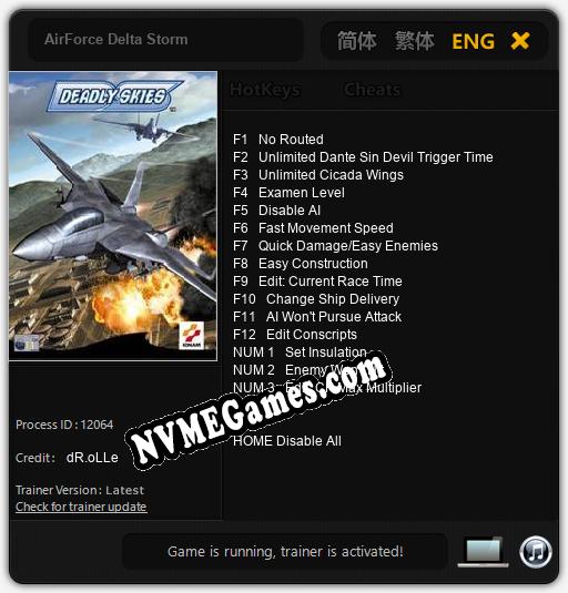 AirForce Delta Storm: Trainer +15 [v1.3]