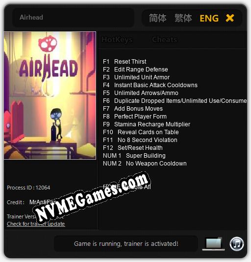 Airhead: Trainer +14 [v1.9]