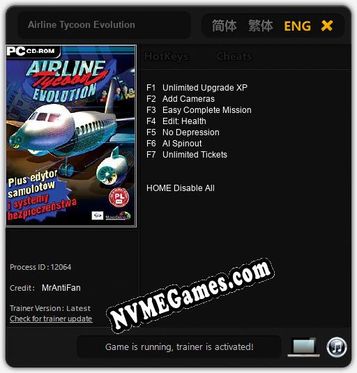 Airline Tycoon Evolution: Cheats, Trainer +7 [MrAntiFan]