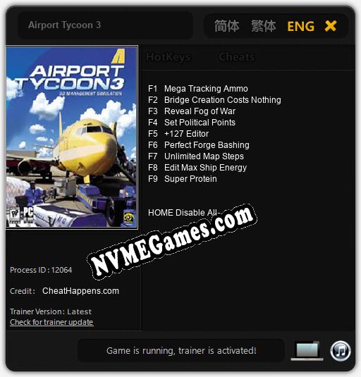 Airport Tycoon 3: Treinador (V1.0.51)